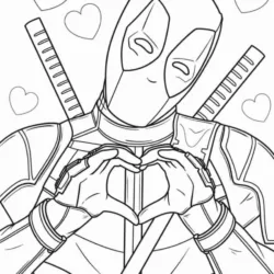 Deadpool para imprimir e colorir