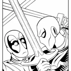 Deadpool para imprimir e colorir