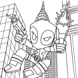 Deadpool para imprimir e colorir