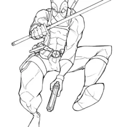 Deadpool para imprimir e colorir