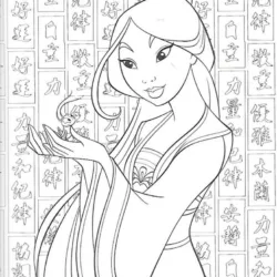 Mulan para imprimir e colorir