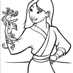 Mulan para imprimir e colorir