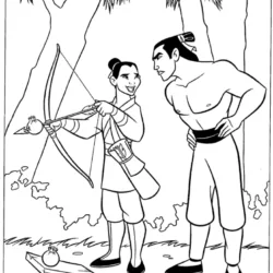 Mulan para imprimir e colorir