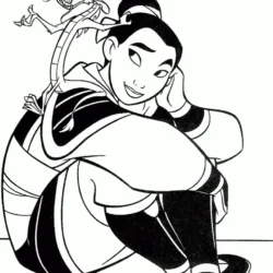 Mulan para imprimir e colorir