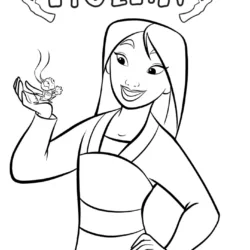 Mulan para imprimir e colorir