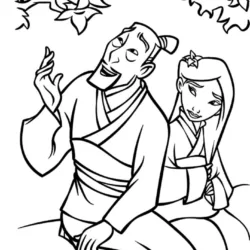 Mulan para imprimir e colorir