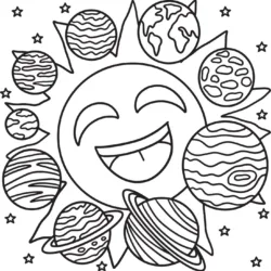 Sistema solar para imprimir e colorir