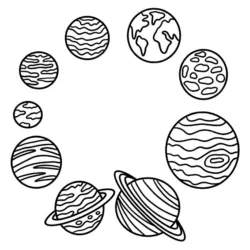 Sistema solar para imprimir e colorir
