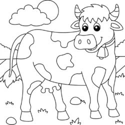 Vaca para imprimir e colorir