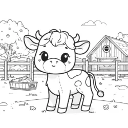 Vaca para imprimir e colorir
