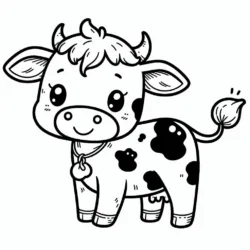 Vaca para imprimir e colorir