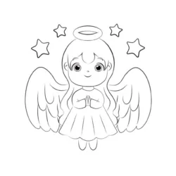 Anjo para imprimir e colorir