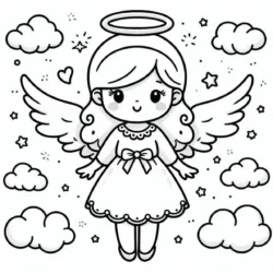 Anjo para imprimir e colorir