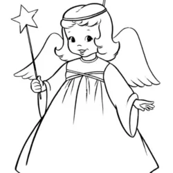 Anjo para imprimir e colorir