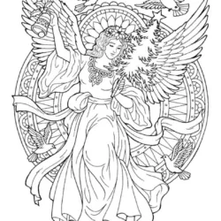 Anjo para imprimir e colorir