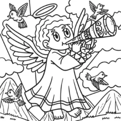 Anjo para imprimir e colorir
