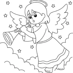 Anjo para imprimir e colorir