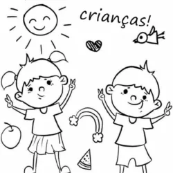 Dia das crianças para imprimir e colorir
