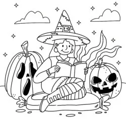 Halloween para imprimir e colorir