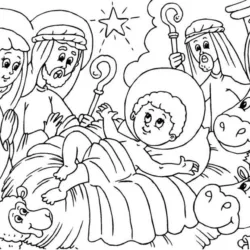 Presepio para imprimir e colorir