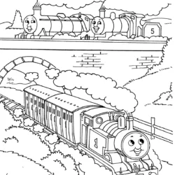 Trem para imprimir e colorir