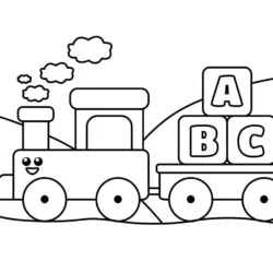 Trem para imprimir e colorir