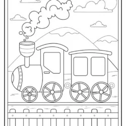 Trem para imprimir e colorir