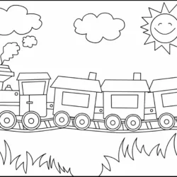 Trem para imprimir e colorir
