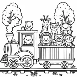 Trem para imprimir e colorir