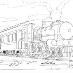 Trem para imprimir e colorir