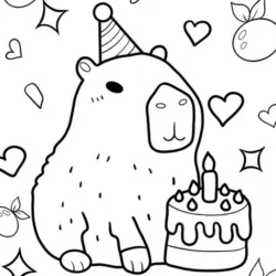 Capivara para imprimir e colorir