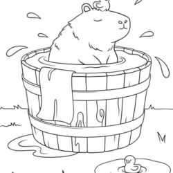 Capivara para imprimir e colorir