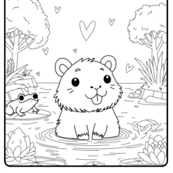 Capivara para imprimir e colorir