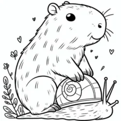 Capivara para imprimir e colorir