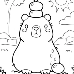 Capivara para imprimir e colorir