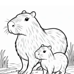 Capivara para imprimir e colorir