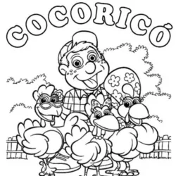 Cocoricó para imprimir e colorir