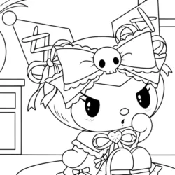 Kuromi para imprimir e colorir