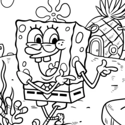Bob Esponja para imprimir e colorir