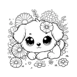 Cachorros para imprimir e colorir