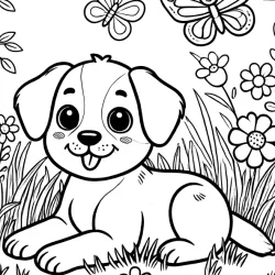 Cachorros para imprimir e colorir