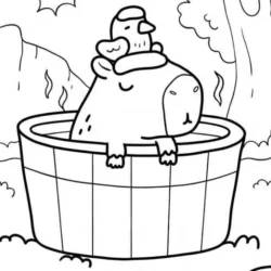 Capivara para imprimir e colorir