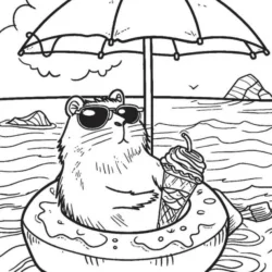 Capivara para imprimir e colorir