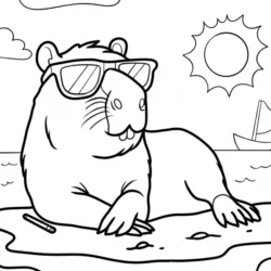 Capivara para imprimir e colorir