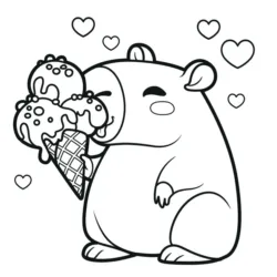 Capivara para imprimir e colorir