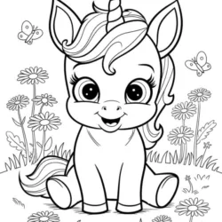 Unicórnio para imprimir e colorir