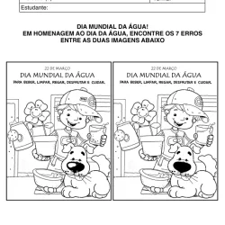 Atividade de alfabetização de 7 erros para imprimir e colorir