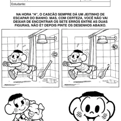 Atividade de alfabetização de 7 erros para imprimir e colorir