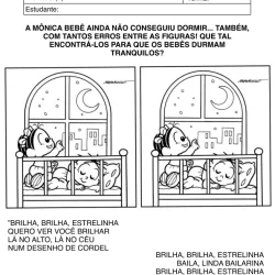 Atividade de alfabetização de 7 erros para imprimir e colorir