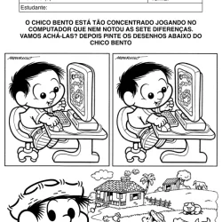 Atividade de alfabetização de 7 erros para imprimir e colorir